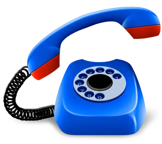 A blue and red color telephone